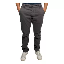 Calca Slim Chino Chumbo Com Elastano Lee Original