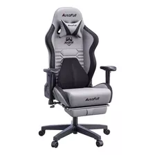 Silla Para Videojuegos Con Soporte Lumbar Ergonómico Gris