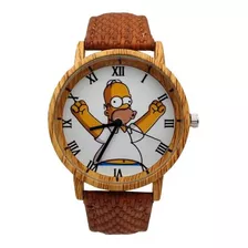 Reloj Homero Simpson Tono Madera + Estuche Tureloj