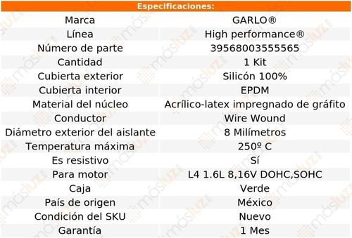 Jgo Cables Bujias Saveiro 1.6l 8,16v 10-18 High Performance Foto 2