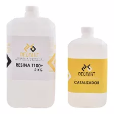 Resina Epoxica Transparente Decoart T100+ 3kg Acabados