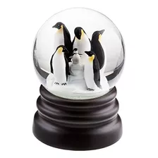 Musical Snow Globe - Adorable Penguin Figurines Snowglo...