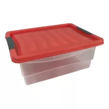 Organizador Caja Cesto Plastico Con Tapa Starbox 23,5 Lts