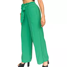 Calça Feminina Wide Leg Solta Alfaiataria Pantalona Social