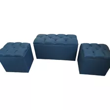 Juego De Banquetas Tipo Baúl Para Living O Dormitorio 