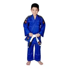 Kimono Infantil Azul Jiu Jitsu Judo Reforçado Faixa Gratis!