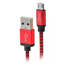 Cable Usb A Micro Usb Para Teléfono Rojo Mlab