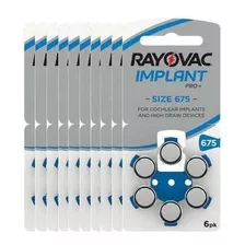 60 + 12 Pilhas Rayovac Tam 675 Para Implante Coclear