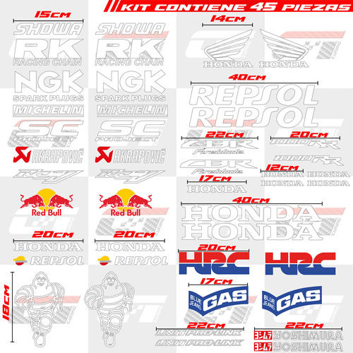 Stickers Calcomanas Honda Cbr 1000rr Fireblade Repsol Hrc Foto 8