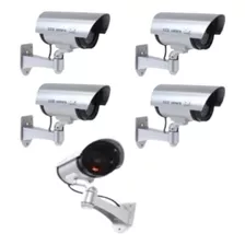 5 X Camara De Seguridad Falsa Exterior Luz Led Vigilancia