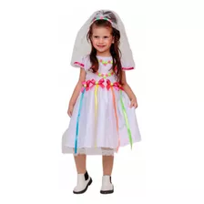 Vestido Infantil Festa Junina Noivinha Roupa Fantasia Noiva