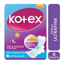 Toallitas Femeninas Kotex Día Y Noche Con Alas 8 U