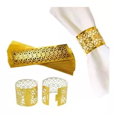 Kit 50 Anel Dourado Porta Guardanapo Saia Decoração