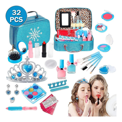 LOVLYLOVLY Paquete de 32 juguetes de maquillaje para niñas lavables para niños
