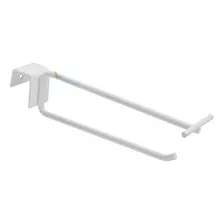 50 Kit Gancho Gondola 25cm Branco Encaixe 2cm + Porta Preço 