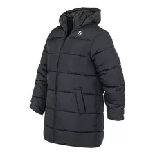 Campera Topper Bs Puffer Long Hombre Abrigada Invierno Negro