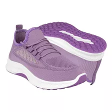 Tenis Casuales Dama Stylo 662201 Textil Morado 