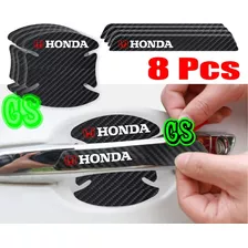 8pcs Protector Manilla Anti Arañazos Honda Fibra Carbono