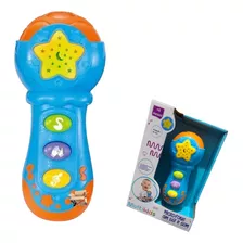 Brinquedo Pedagógico Microfone Infantil Luz E Som Para Bebês