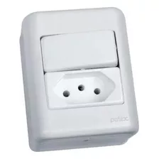 Tomada Sobrepor 10a Com Interruptor Simples Branco Perlex