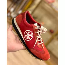 Tenis Toryburch Original Sneakers Rojos Vintage Nylon Runner