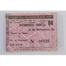 Ingresso Futebol Vasco 1 X 0 Sel. Dinamarca 1988 Amistoso