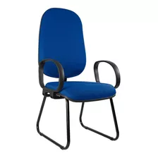 Cadeira Ecoflex Presidente Pé Fixo Sky Com Braço Corsa Cor Azul Material Do Estofamento Tecido