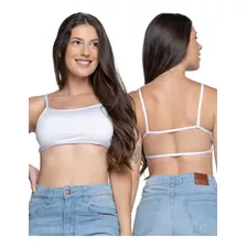 Kit 5 Top Faixa Cropped Feminino Costa Nua Dia A Dia Simples