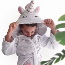 Bata Toalla Unicornio Salida De Baño Niños C/capucha