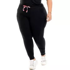 Calça Moletinho Jogger Lisa Frio Plus Size De Algodão 