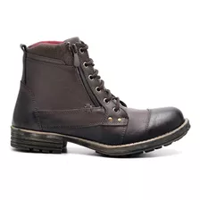 Bota Masculina Couro Estilo Coturno Militar Frete Gratis