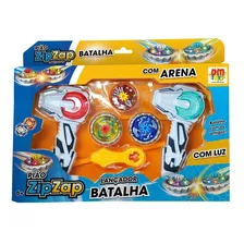 Beyblade Com Luz 2 Lançadores E Arena Pião Zip Zap Dmt6297