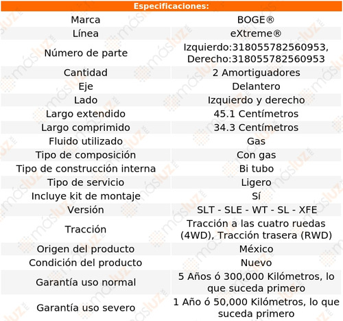 Kit 2 Amortiguadores Gas Del Sierra 1500 V8 5.3l 07/13 Boge Foto 2