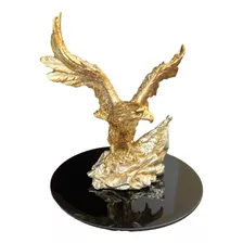 Estátua Águia Dourada Decorativa Força Poder Luxo Presente