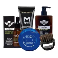 Set Shampoo + Aceite + Peine + Cera Barba Barbería