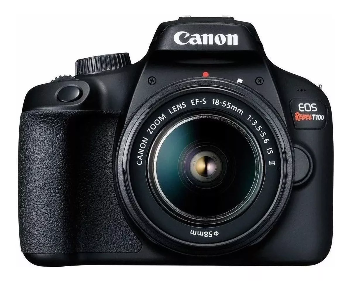  Canon Eos Rebel Kit T100 + Lente 18-55mm Is Ii Dslr Cor  Preto