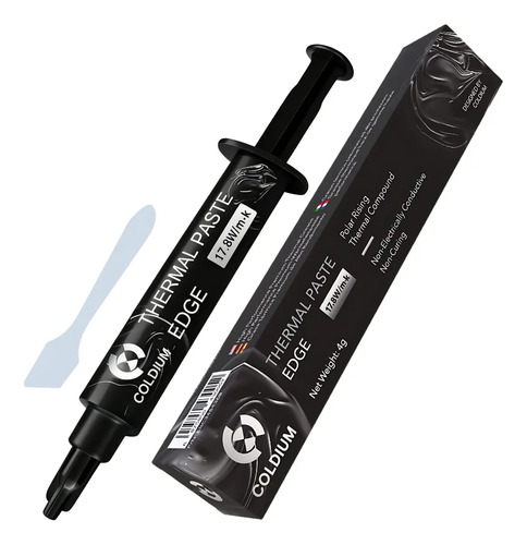 Pasta Térmica Coldium Edge 4g De Alta Conductividad 17.8w/mk Para Gaming Y Overclocking Extremo Gris Oscuro