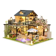  Miniatura Dollhouse Kit Realista Mini 3d Casa C/ Piscina