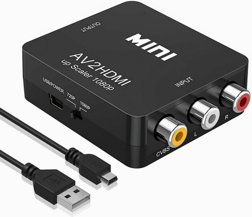 Convertidor Rca Vga A Hdmi 1080p Adaptador De Audio Y Video