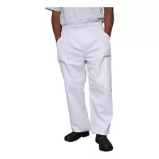 Calça Em Oxford De Elástico 4 Bolsos Uniforme Para Trabalho