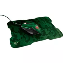 Kit Gamer Trust Gxt 781 Rixa Mouse Led 6 Botones + Mouse Pad Color Camuflaje