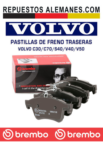 Pastillas De Freno Traseras Volvo C30 C70 S40 V40 V50 Foto 2