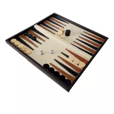 Tablero De Ajedrez Y Backgammon Madera, Maletín De Ecocuero