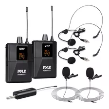 Micrófono Inalámbrico Marca Pyle, Dual /auriculares /negro