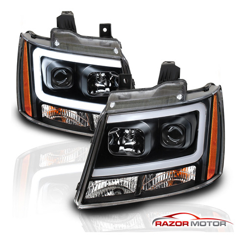 Par Faro Negro Led Drl Chevrolet Tahoe Lt 2007 5.3l Foto 3