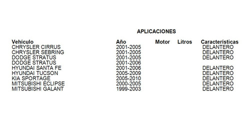 Base Amortiguador Delantero Chrysler Sebring 2002 Oep Foto 5