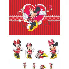 Kit Display Mdf Minnie Vermelha 8 Peças + Painel 2x1,50 (9)