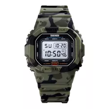 Relógio Camuflado Digital 39mm Alarme Data Cronômetro 3atm 