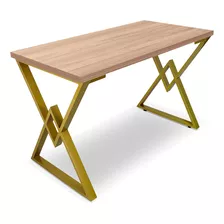 Mesa P/ Escritório Jantar Gamer Ouro 1,20x0,60 Em Aço Cor Dourado/jade