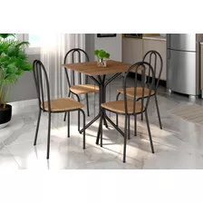 Conjunto De Mesa 4 Cadeiras Artefamol Thais Pés Preto